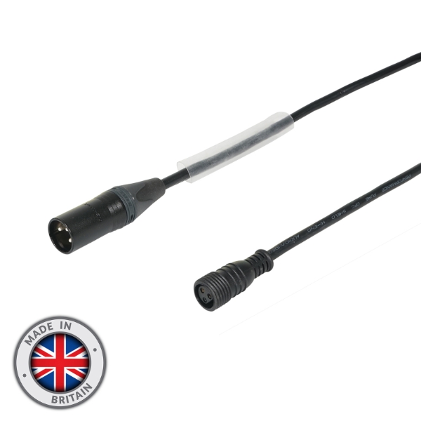 1m DMX Neutrik XLR 3-Pin Male – Hydralock Female Cable