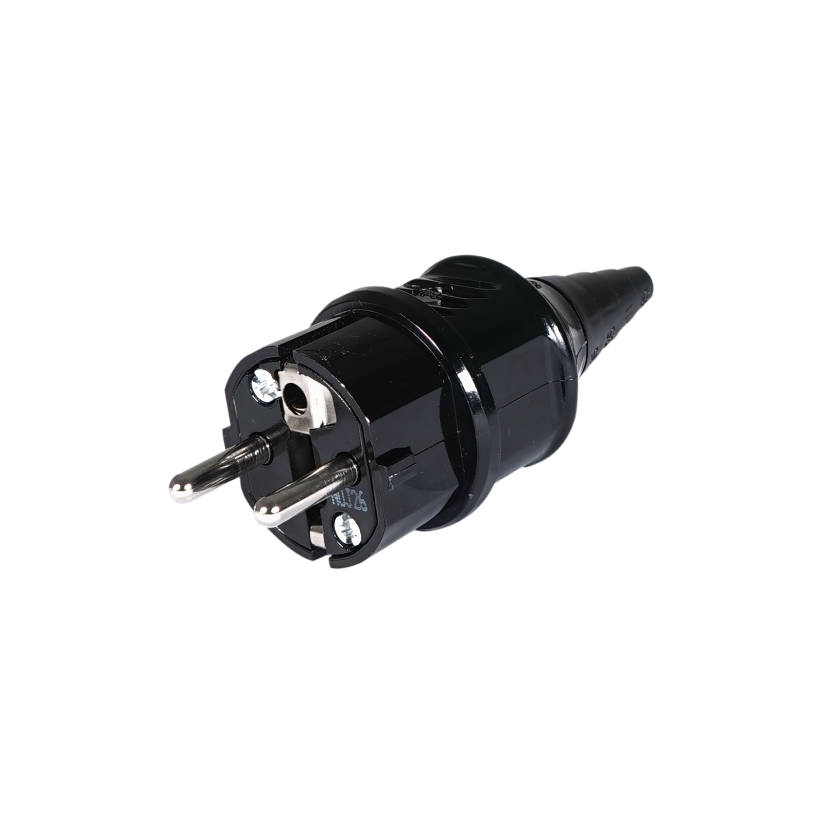 16A 230V 2P+E IP44 Black Schuko Plug (10754) - Prolight Concepts